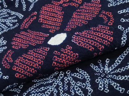 平和屋着物∴夏物 浴衣 有松鳴海絞り 舞花麻の葉文様 綿 逸品 CABB6577ng