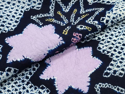 平和屋着物∴夏物 浴衣 有松鳴海絞り 舞葉文 綿 逸品 CABB6580ng