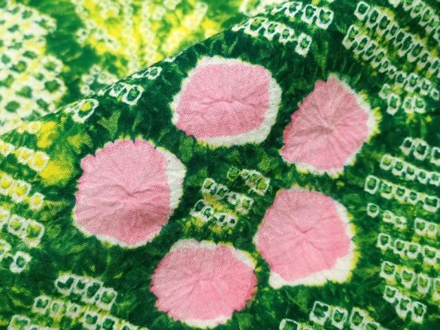 平和屋着物∴夏物 浴衣 有松鳴海絞り 舞葉花文 綿 逸品 CABB6582ng