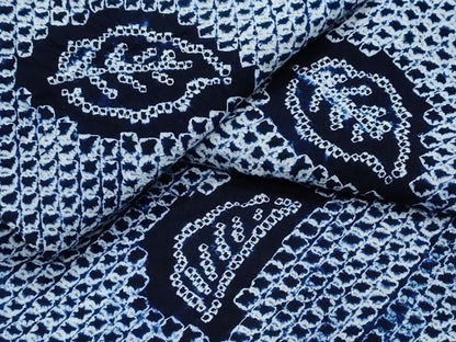 平和屋着物∴夏物 浴衣 有松鳴海絞り 舞葉文 綿 逸品 CABB6583ng