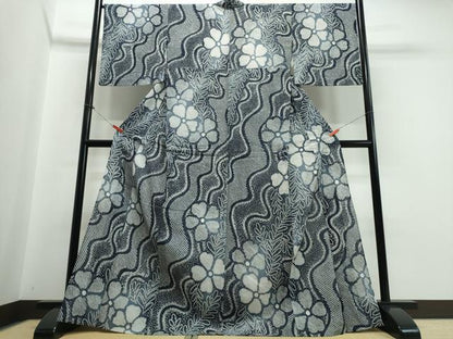平和屋着物∴夏物 浴衣 有松鳴海絞り 流水舞花文 綿 逸品 CABB6584ng