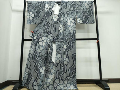 平和屋着物∴夏物 浴衣 有松鳴海絞り 流水舞花文 綿 逸品 CABB6584ng