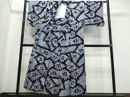 平和屋着物∴夏物 浴衣 有松鳴海絞り 切嵌菊文 綿 逸品 CABB6586ng