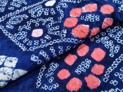平和屋着物∴夏物 浴衣 有松鳴海絞り 霞扇面花文 綿 逸品 CABB6587ng