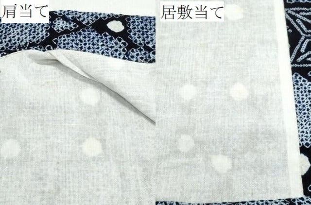 平和屋着物∴夏物　浴衣　訪問着　有松鳴海絞り　網目麻の葉文様　綿　逸品　CABB6589ng