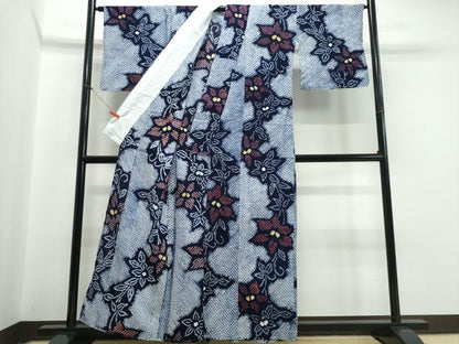 平和屋着物∴夏物 浴衣 有松鳴海絞り 花唐草文 綿 逸品 CABB6590ng