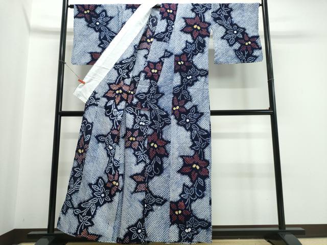 平和屋着物∴夏物 浴衣 有松鳴海絞り 花唐草文 綿 逸品 CABB6590ng
