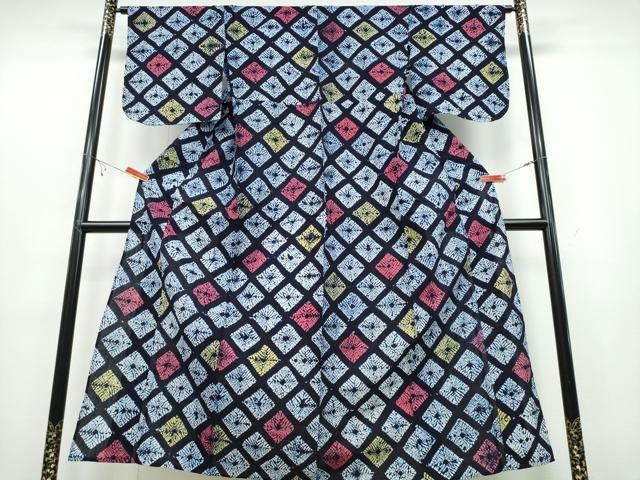 平和屋着物∴夏物 浴衣 有松鳴海絞り 菱文 綿 逸品 CABB6591ng