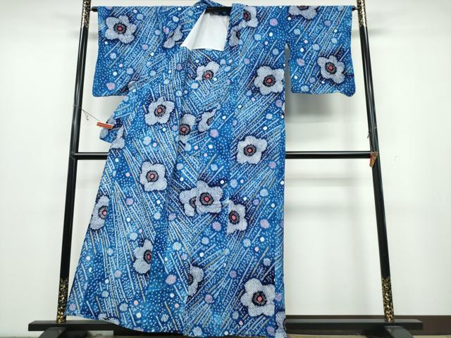 平和屋着物∴夏物 浴衣 有松鳴海絞り 竹縞舞花文 綿 逸品 CABB6592ng