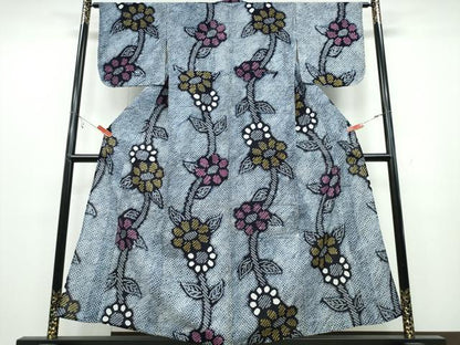 平和屋着物∴夏物 浴衣 有松鳴海絞り 枝菊文 綿 逸品 CABB6593ng