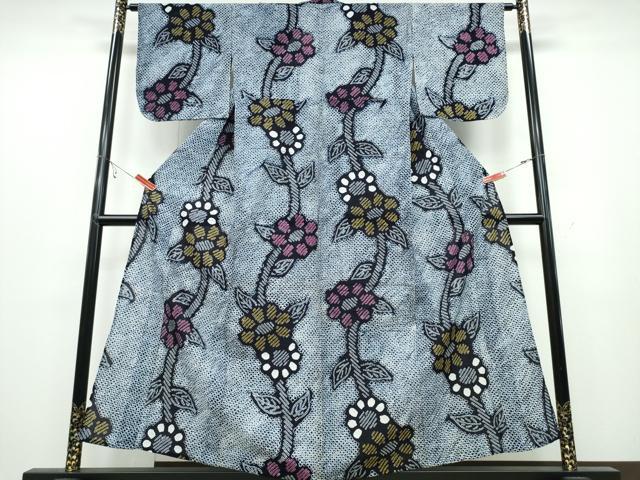 平和屋着物∴夏物 浴衣 有松鳴海絞り 枝菊文 綿 逸品 CABB6593ng