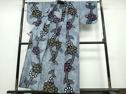 平和屋着物∴夏物 浴衣 有松鳴海絞り 枝菊文 綿 逸品 CABB6593ng
