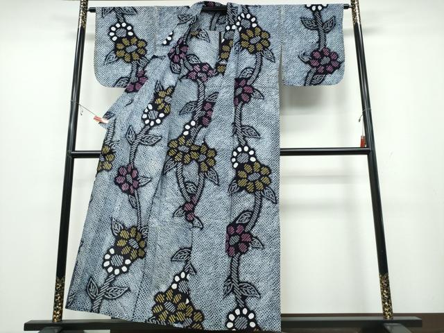 平和屋着物∴夏物 浴衣 有松鳴海絞り 枝菊文 綿 逸品 CABB6593ng