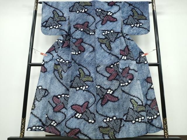 平和屋着物∴夏物 浴衣 有松鳴海絞り 松葉花文 綿 逸品 CABB6594ng