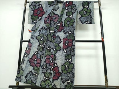平和屋着物∴夏物 浴衣 有松鳴海絞り 舞花文 綿 逸品 CABB6597ng