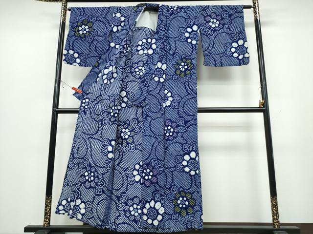 平和屋着物∴夏物 浴衣 有松鳴海絞り 花唐草文 綿 逸品 CABB6601ng