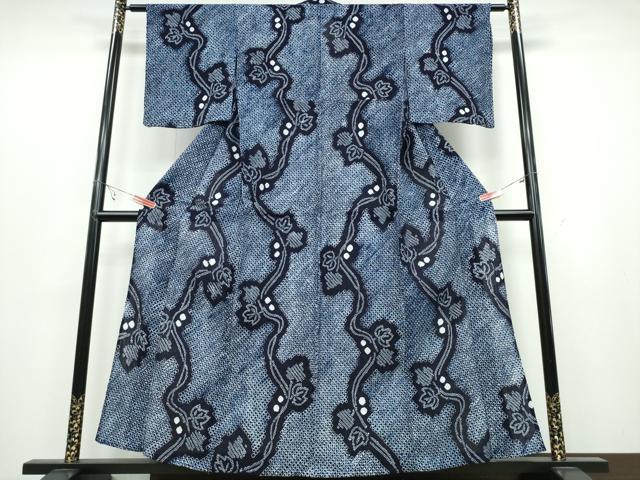 平和屋着物∴夏物 浴衣 有松鳴海絞り 南天文 綿 逸品 CABB6603ng