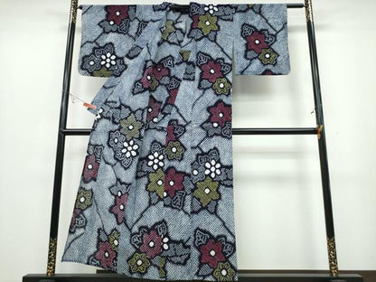 平和屋着物∴夏物　浴衣　有松鳴海絞り　舞花文　綿　逸品　CABB6605ng