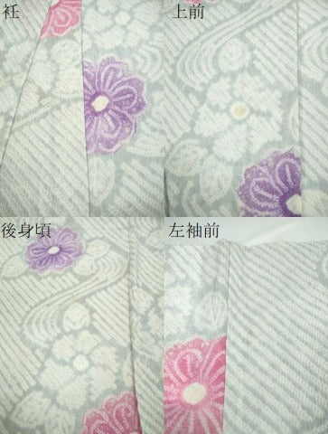 平和屋着物∴夏物　浴衣　有松鳴海絞り　流水舞花文　綿　逸品　CABB6608ng