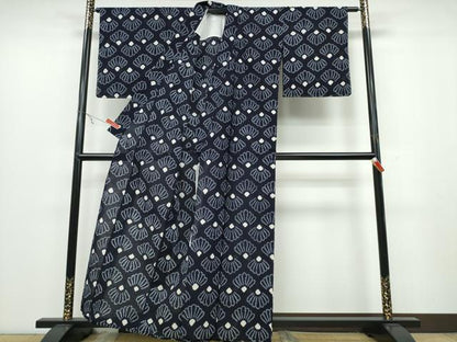 平和屋着物∴夏物 浴衣 有松鳴海絞り 裏菊文 綿 逸品 CABB6612ng
