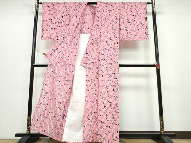 平和屋着物∴夏物 浴衣 有松鳴海絞り 抽象文様 綿 逸品 CABB6613ng