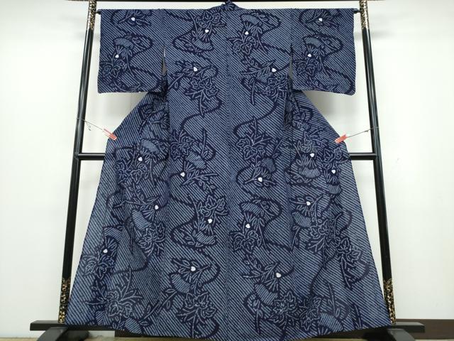平和屋着物∴夏物 浴衣 有松鳴海絞り 流水桐文 綿 逸品 CABB6614ng