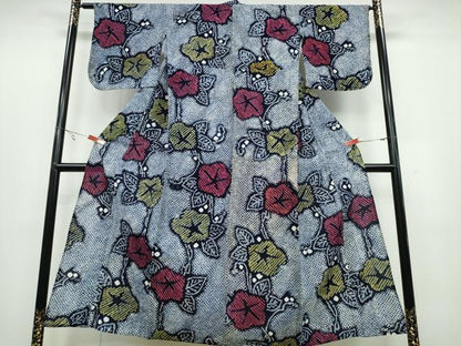 平和屋着物∴夏物 浴衣 有松鳴海絞り 朝顔 綿 逸品 CABB6615ng