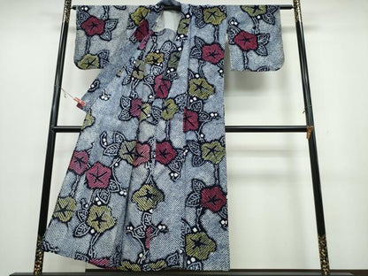平和屋着物∴夏物 浴衣 有松鳴海絞り 朝顔 綿 逸品 CABB6615ng