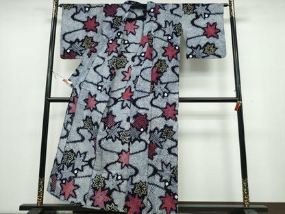 平和屋着物∴夏物 浴衣 有松鳴海絞り 流水舞葉文 綿 逸品 CABB6616ng