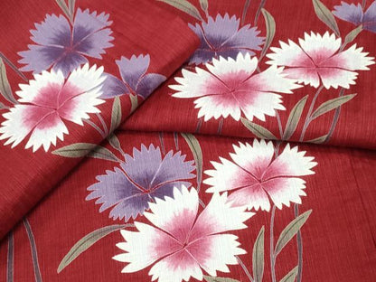 平和屋着物∴夏物 浴衣 草花文 綿 逸品 CABB6625ng