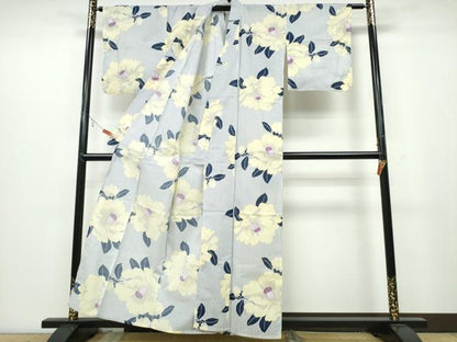 平和屋着物∴夏物 浴衣 ラメ 牡丹 綿 逸品 CABB6626ng