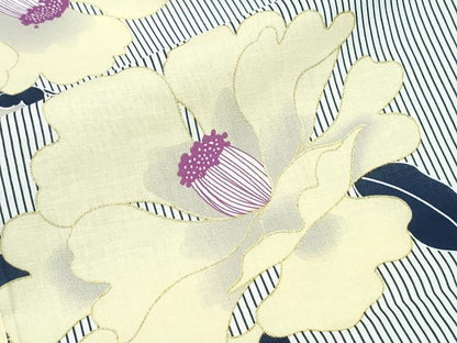 平和屋着物∴夏物 浴衣 ラメ 牡丹 綿 逸品 CABB6626ng