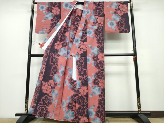 平和屋着物∴夏物 浴衣 舞花間道 綿 逸品 CABB6627ng