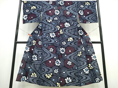 平和屋着物∴夏物 浴衣 有松鳴海絞り 流水菊文 綿 逸品 CABB6629ng