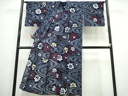 平和屋着物∴夏物 浴衣 有松鳴海絞り 流水菊文 綿 逸品 CABB6629ng