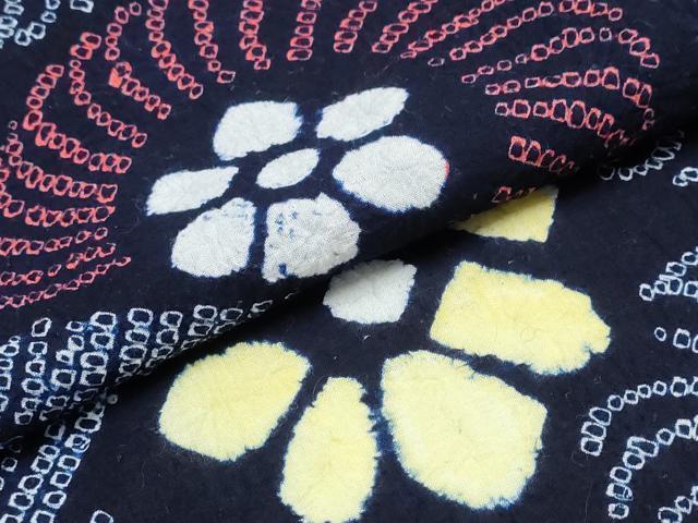 平和屋着物∴夏物 浴衣 有松鳴海絞り 流水菊文 綿 逸品 CABB6629ng