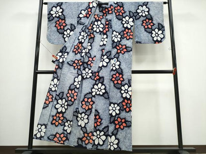 平和屋着物∴夏物 浴衣 有松鳴海絞り 舞花文 綿 逸品 CABB6631ng
