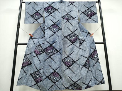 平和屋着物∴夏物 浴衣 有松鳴海絞り 菱菊花文 綿 逸品 CABB6632ng