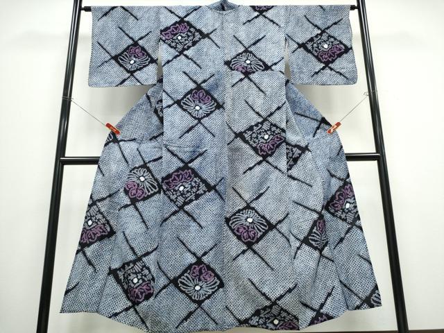 平和屋着物∴夏物 浴衣 有松鳴海絞り 菱菊花文 綿 逸品 CABB6632ng