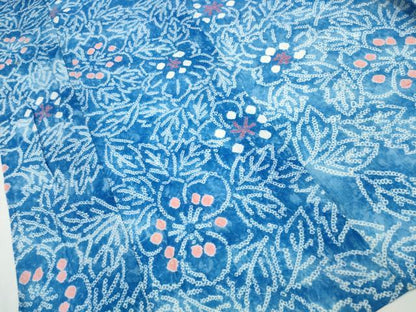 平和屋着物∴夏物 浴衣 有松鳴海絞り 枝花文 綿 逸品 CABB6633ng