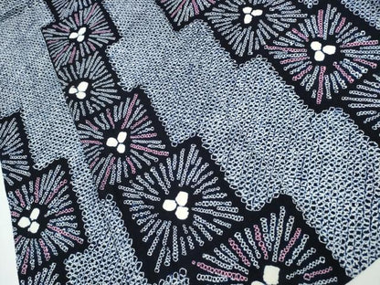 平和屋着物∴夏物 浴衣 有松鳴海絞り 色紙花文 綿 逸品 CABB6636ng