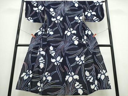 平和屋着物∴夏物 浴衣 有松鳴海絞り 杜若 綿 逸品 CABB6637ng