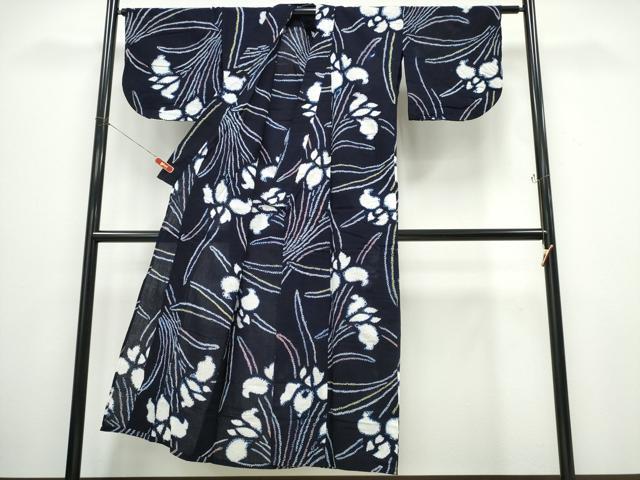 平和屋着物∴夏物 浴衣 有松鳴海絞り 杜若 綿 逸品 CABB6637ng