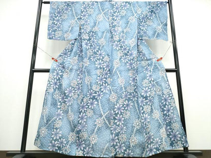 平和屋着物∴夏物 浴衣 有松鳴海絞り 枝垂れ花文 綿 逸品 CABB6638ng