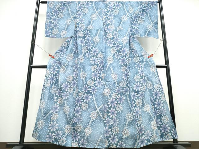 平和屋着物∴夏物 浴衣 有松鳴海絞り 枝垂れ花文 綿 逸品 CABB6638ng