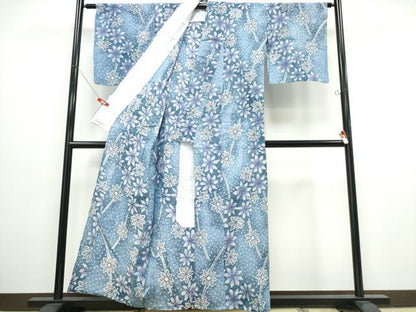 平和屋着物∴夏物 浴衣 有松鳴海絞り 枝垂れ花文 綿 逸品 CABB6638ng