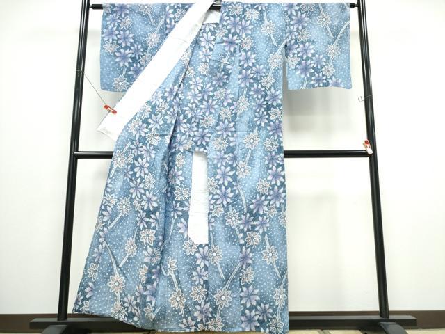 平和屋着物∴夏物 浴衣 有松鳴海絞り 枝垂れ花文 綿 逸品 CABB6638ng