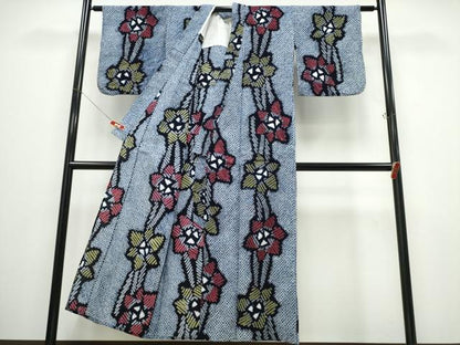 平和屋着物∴夏物 浴衣 有松鳴海絞り 枝花文 綿 逸品 CABB6639ng