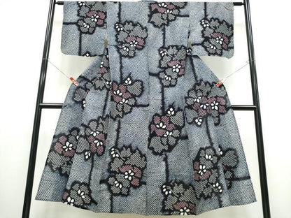 平和屋着物∴夏物 浴衣 有松鳴海絞り 枝花文 綿 逸品 CABB6641ng