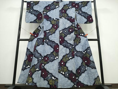 平和屋着物∴夏物 浴衣 有松鳴海絞り 笹菊文 綿 逸品 CABB6643ng